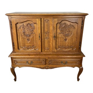 Vintage Louis XIV French Oak Sideboard For Sale