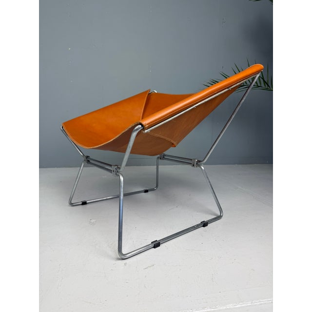 1950s AP-14 Armchair in Cognac Leather by Pierre Paulin for AP Polak, 1955 For Sale - Image 5 of 18