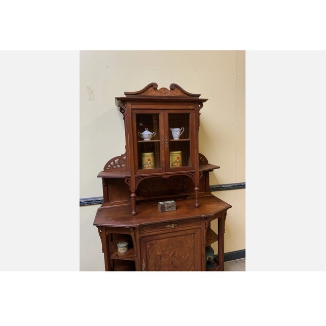 Brown Antique Art Nouveau Buffet, 1900s For Sale - Image 8 of 13