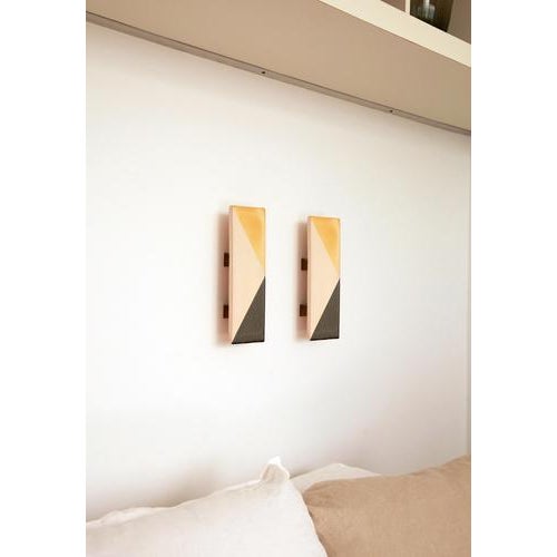 Gray Tile Yellow and Grey Ceramic Decorative Wall Lamp by Violaine d'Harcourt For Sale - Image 8 of 10