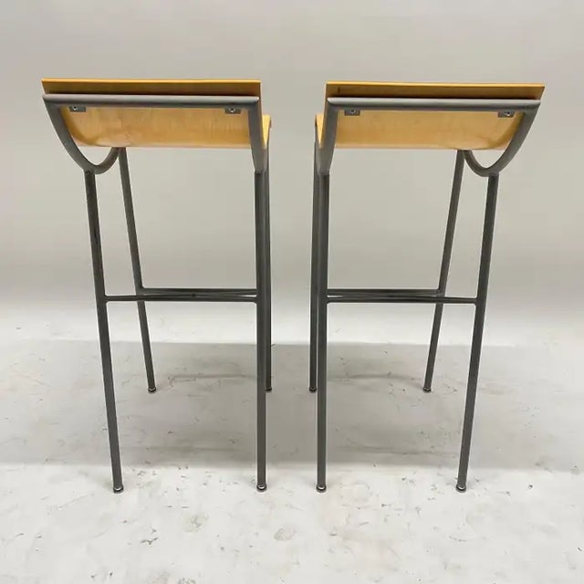 Gray Pair of Karim Rashid Apr Stools or Barstools for Pure Design, Canada, 2001 For Sale - Image 8 of 11