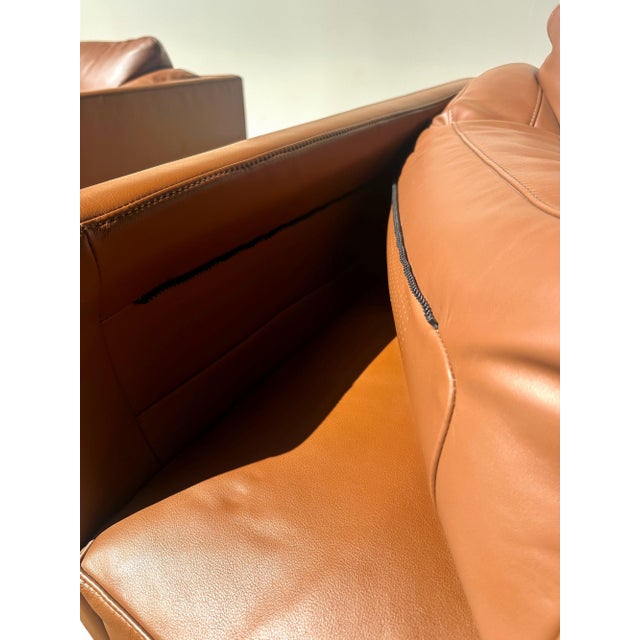 Animal Skin Herman Miller Leather Bolster Club Chair For Sale - Image 7 of 12