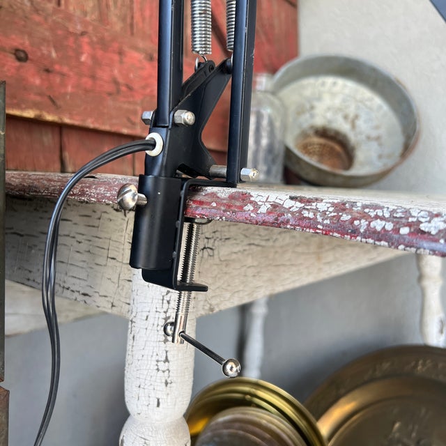 Vintage Articulating Desk Lamp With Black Metal Frame & Fluorescent Light For Sale In Kansas City - Image 6 of 15