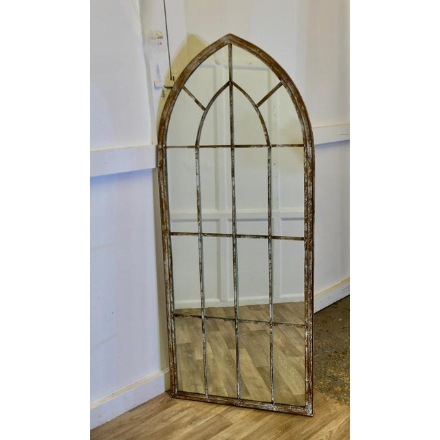 Industrial Tall Industrial Arched Window Mirror, 1950s For Sale - Image 3 of 8
