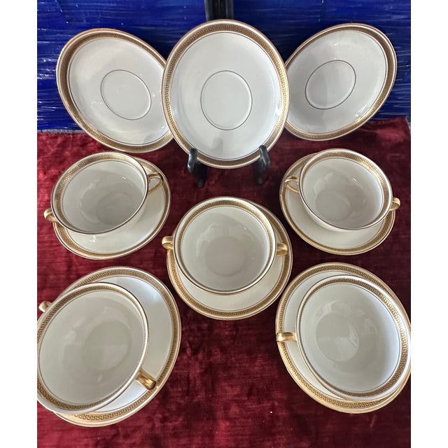 Ceramic 1930s Consommé Cups and Saucers, Pareek Johnson Brothers England For Sale - Image 7 of 8