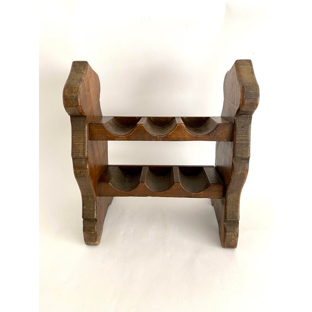 1960s Dutch Brutalist Oak Wine Rack For Sale - Image 9 of 9
