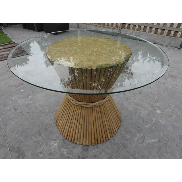 MC Guire Bamboo Rattan and Glass Dining Table, 1970s For Sale - Image 17 of 17