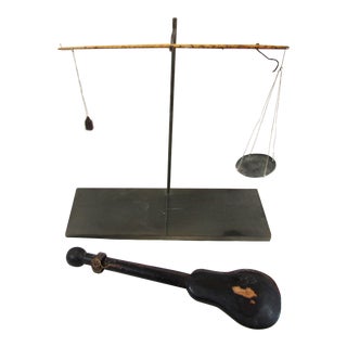 Antique Chinese Opium Scale Dotchin Complete With Stand For Sale