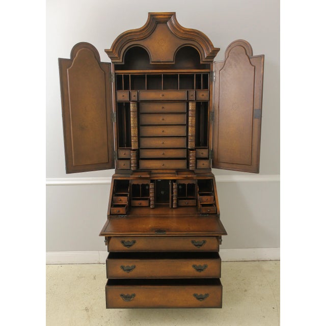 Traditional Theodore Alexander Leather Wrapped Secretary Desk For Sale - Image 3 of 13