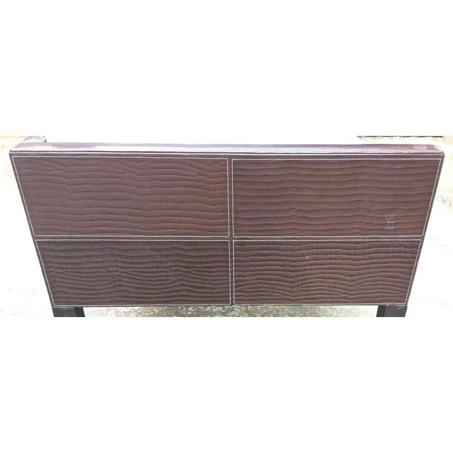 Wood Vintage Alligator Stiched Armchair For Sale - Image 7 of 8