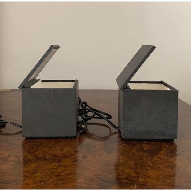 Vintage Cini & Nils Italian Modernist “Cuboluce” Bedside Table Lamps – A Pair For Sale - Image 10 of 11