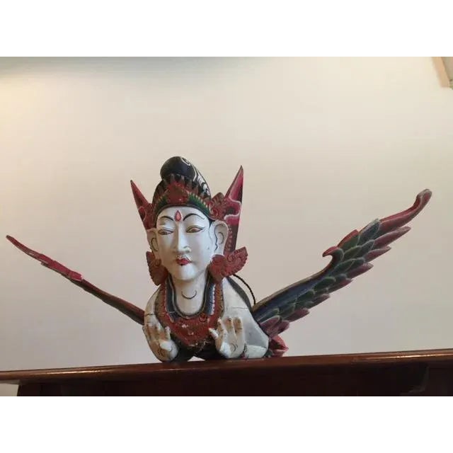 Vintage Balinese Flying Garuda Carved Sculpture For Sale - Image 11 of 13