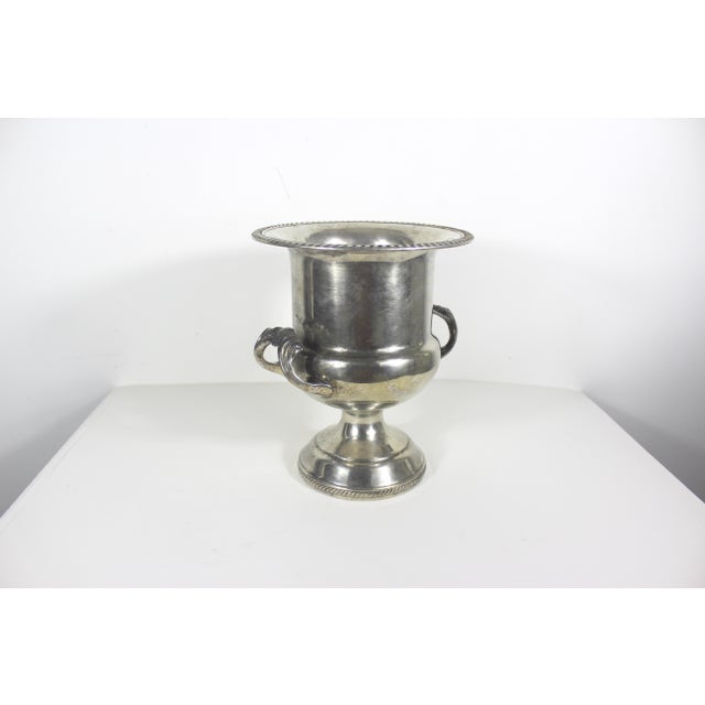 Early 20th Century Wine Cooler, Patina, Indoor Planter, Kitchen Crock, Spoon Holder Made Usa Silverplate For Sale - Image 4 of 12