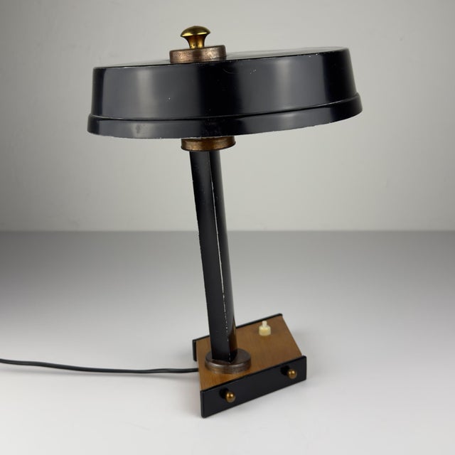 Vintage Metal Desk Lamp attributed Oscar Torlasco, Italy, 1950s For Sale - Image 4 of 18