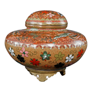 Small Japanese Cloisonne Censer Phoenix Motif Meiji Period
