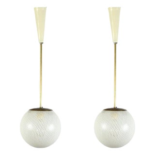 Venini Reticello Pendants attributed to Carlo Scarpa, 1940, Set of 2 For Sale