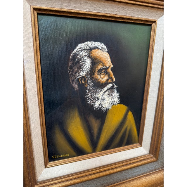 Richard Swanson Distinguished Male in Yellow Jacket Original Painting, Signed For Sale In San Francisco - Image 6 of 12