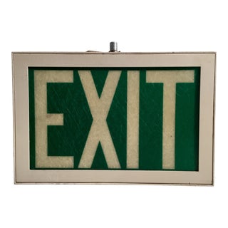 Mid-Century Iluminated Fiberglass "Exit" Sign For Sale