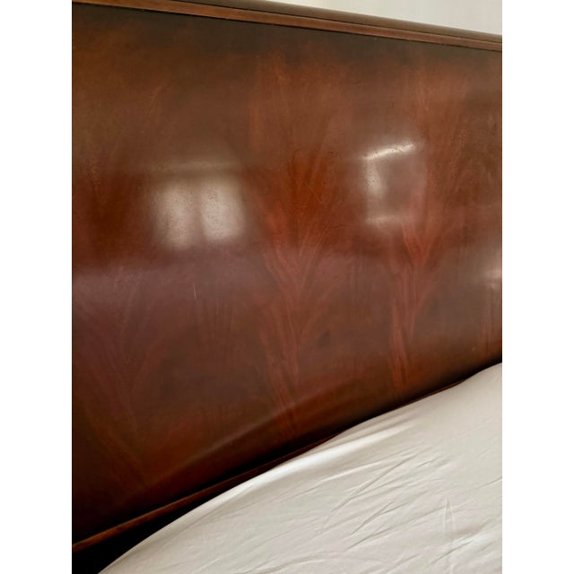 Wood Vintage Henredon Queen Sleigh Bed Frame - Solid Wood Dark Mahogany For Sale - Image 7 of 7