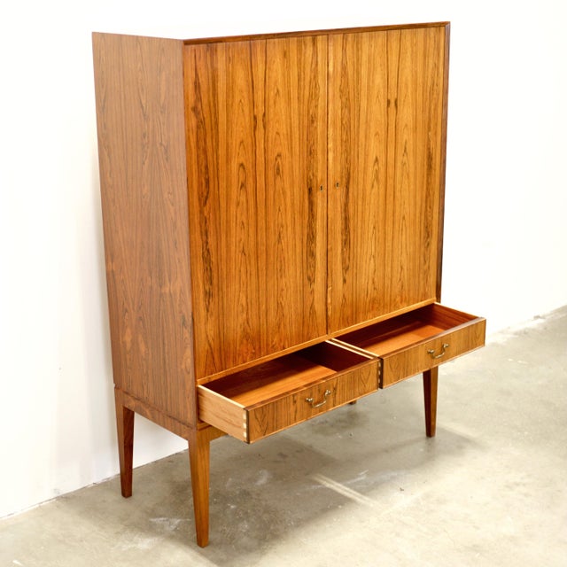 Wood O. Bank Larsens Møbelfabrik Cutlery Cabinet / Highboard / Tall Sideboard / Liquor Cabinet For Sale - Image 7 of 14