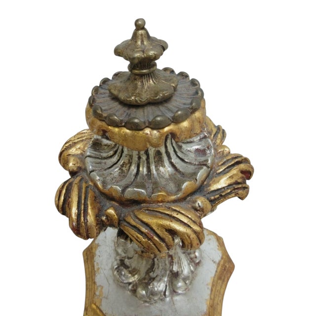 Metal 1990s Italian Gold Silver Gilt Regency Plum Finial Sculpture For Sale - Image 7 of 9
