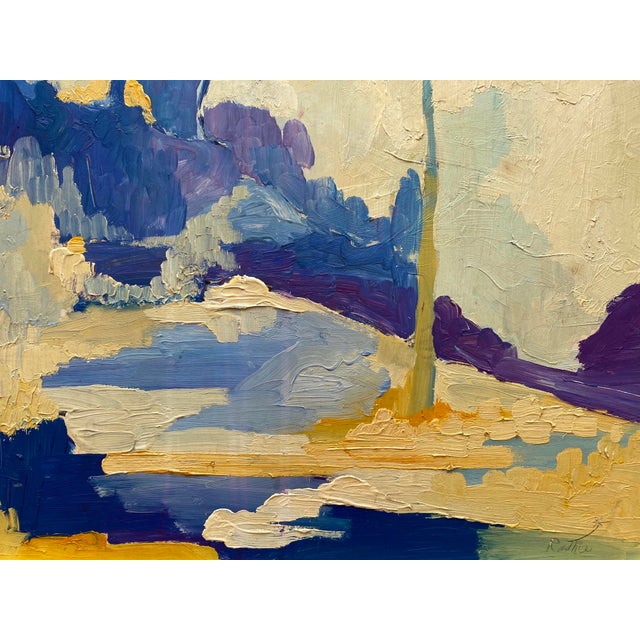 Glenn Radtke Vintage Fauvist " California Landscape " Framed Original Mid Century Modernist Impasto Oil Painting For Sale - Image 17 of 18