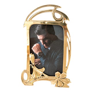 Jugendstil Brass Picture Frame with Glass, 1908 For Sale
