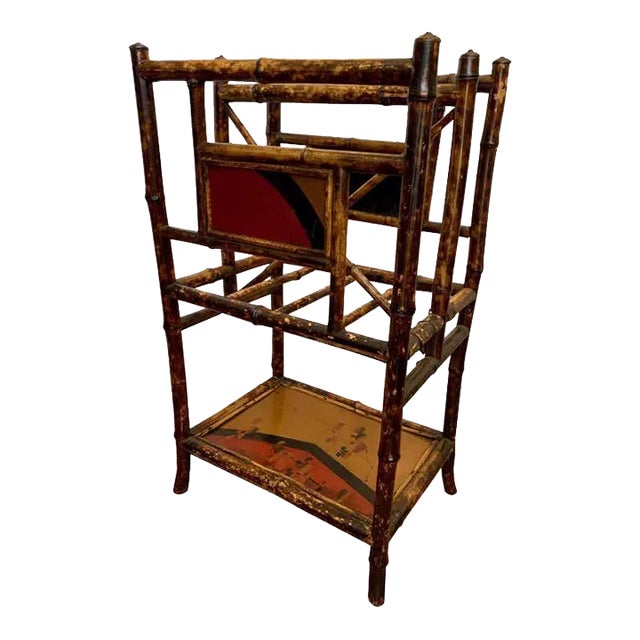 19th Century Chinoiserie English Bamboo Magazine Stand For Sale