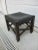 Mission Arts & Crafts Style Black Leather Footstool on Wooden Casters For Sale - Image 6 of 11