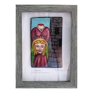 St. Barbara, Patron Saint of Architects. New Orleans Street Artist. 1994. Framed. For Sale