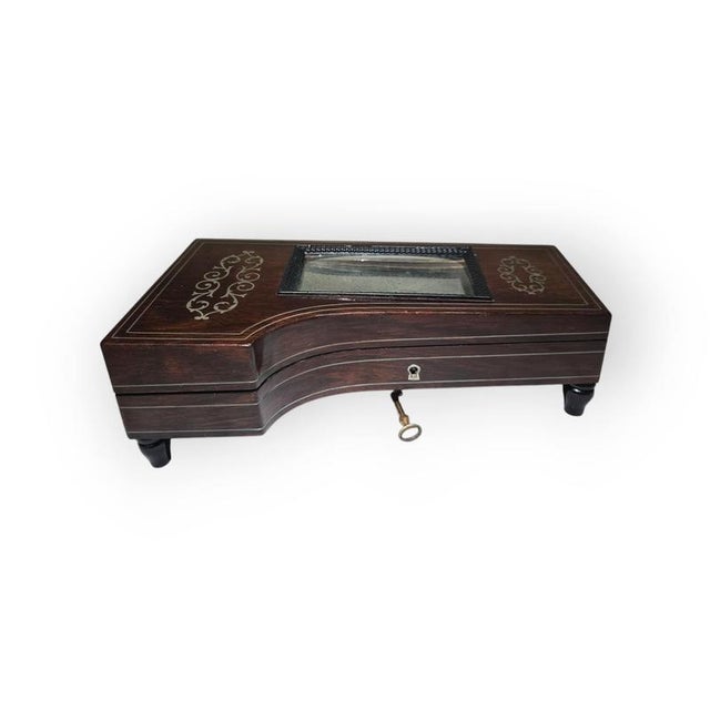 19th-Century Silver and Exotic Wood Inkwell in the shape of Piano, 1880s For Sale - Image 14 of 15