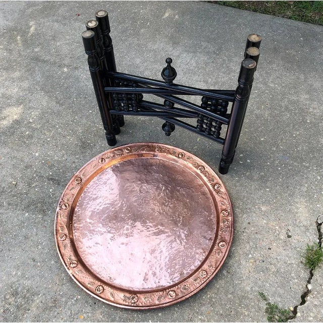 Mid 20th Century Antique Copper Top Folding End Table For Sale - Image 5 of 13