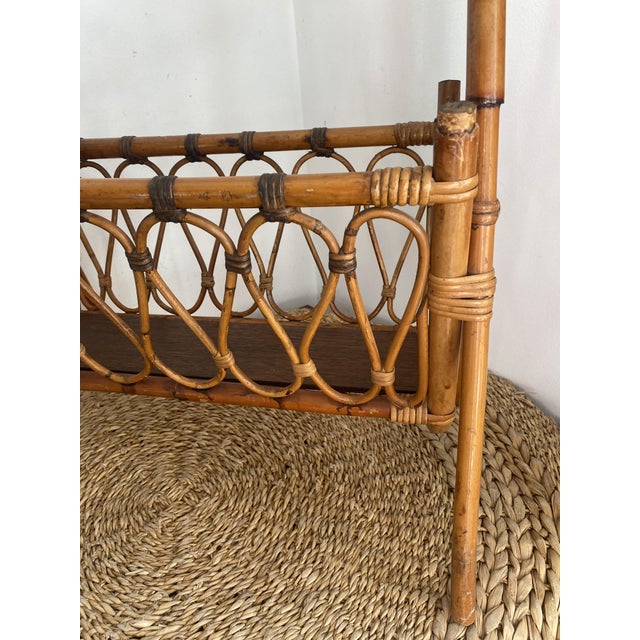 Bamboo and Rattan Magazine Rack, 1960s For Sale - Image 12 of 14