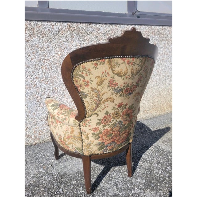 Louis Philippe Style Living Room Armchair, 1940s For Sale - Image 11 of 15