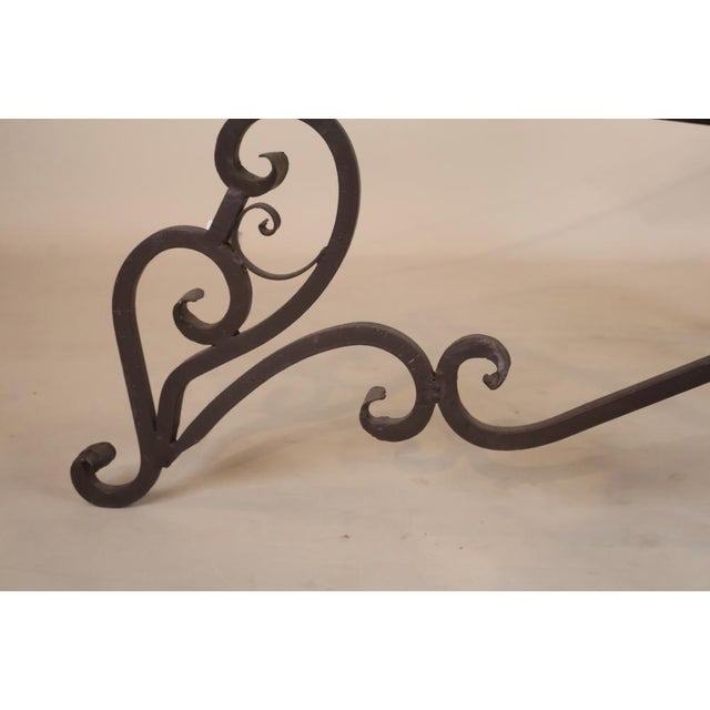 Baroque Style Wrought Iron and Glass Low Table, 20th Century For Sale - Image 9 of 11