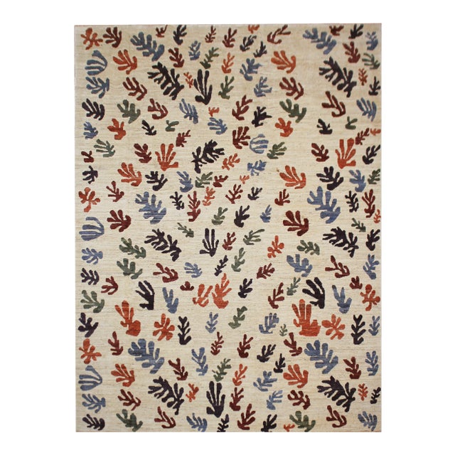 Modern Abstract Print Handmade Rug For Sale