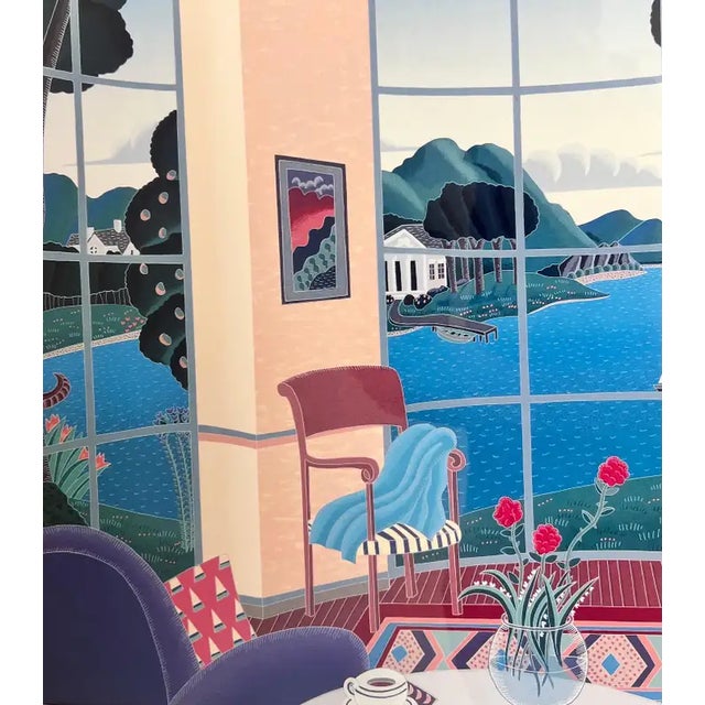 1980s Thomas McKnight Yellow Music Room Lithograph , Framed 1980's For Sale - Image 5 of 7