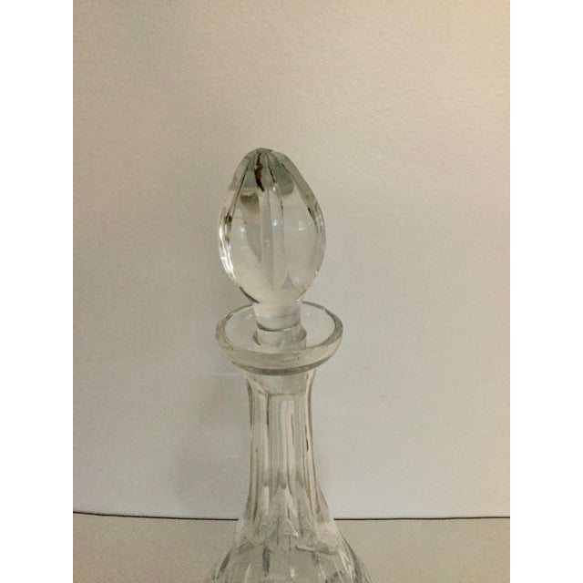 Waterford Crystal Exquisite Cut Crystal Decanter With Frosted Leaf Design For Sale - Image 4 of 5