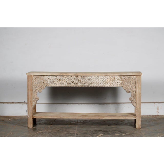 Farmhouse Console Table Made From Antique Indian Architectural Elements For Sale - Image 3 of 4