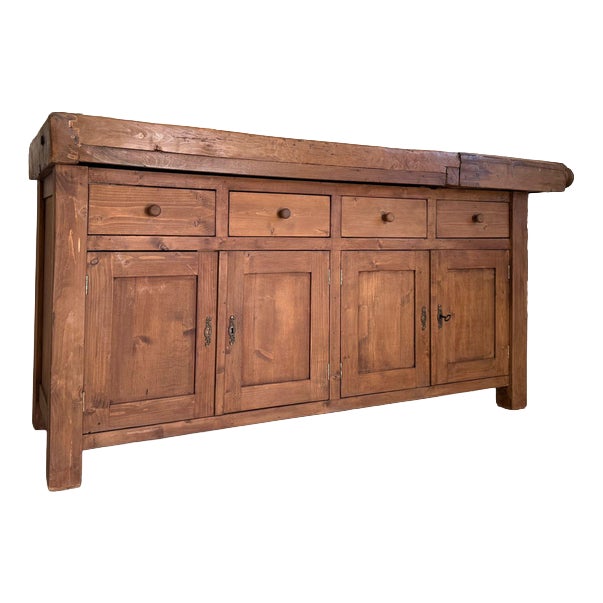 Rustic Workbench with Drawers, 1890s For Sale