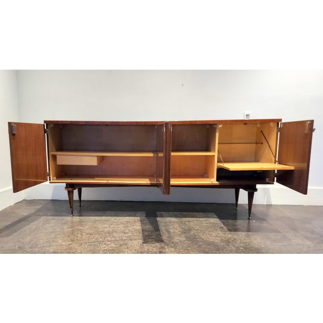 Hans Wegner French Mid Century Modern Walnut Veneer Sideboard Circa 1960 For Sale - Image 4 of 12