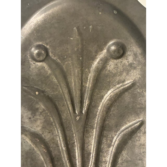 Farmhouse Antique English Pewter Meat Serving Platter Country Primitive For Sale - Image 3 of 4