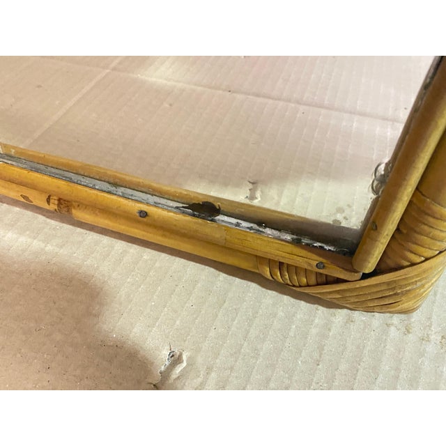 Rattan and Bamboo Mirror, Italy, 1970s For Sale - Image 3 of 15