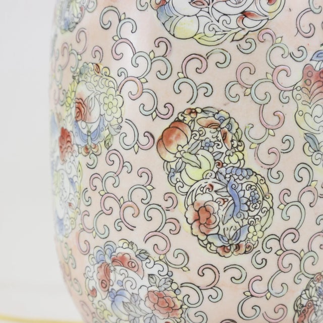 Vintage Chinese Blossoms Vase Lamp For Sale - Image 9 of 10
