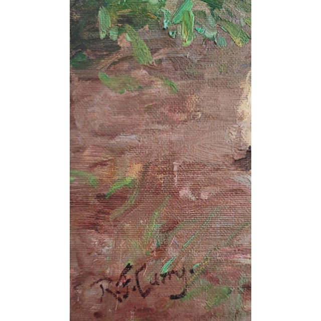 Robert Franz Curry, Chien et faon, Oil on Canvas For Sale - Image 3 of 10
