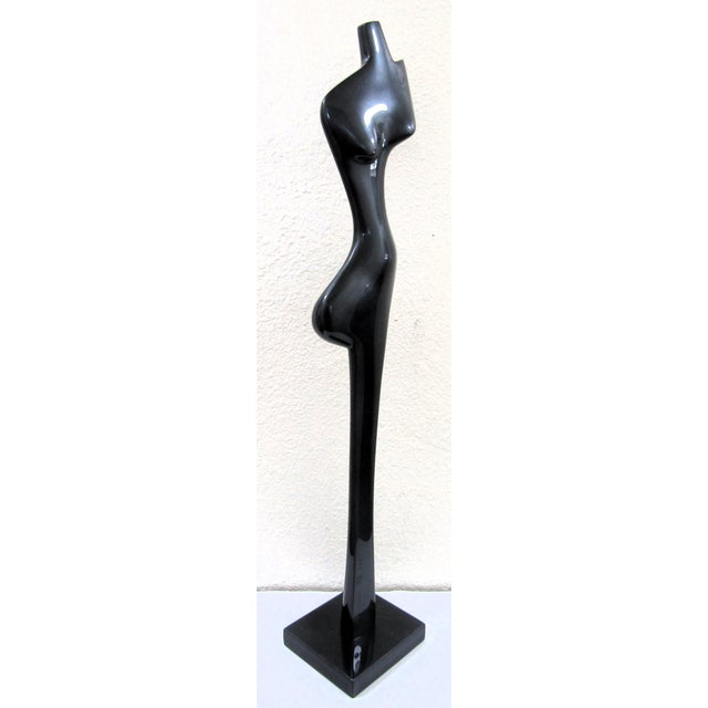 James Myford Aluminum Sculpture "Single Elongated Form" Dark Blue 1999 Signed For Sale - Image 4 of 12