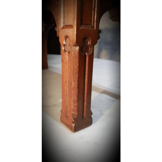 Gothic Revival Oak Side Tables, Set of 2 For Sale - Image 6 of 10