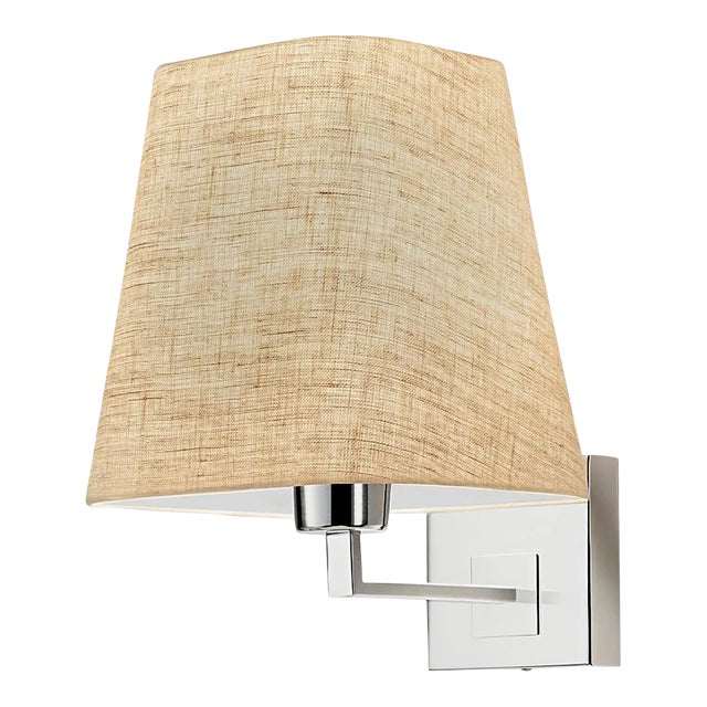 Polished Chrome Wall Light With Shade For Sale