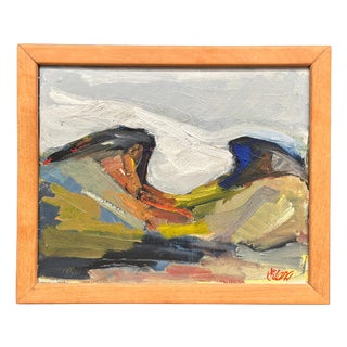 Stig Delang, Landscape III, 1960s, Oil Painting on Canvas, Framed For Sale