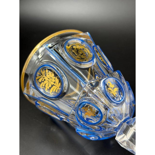 Gilt and Blue Enamel Art Glass Goblet, Late 19th Century For Sale - Image 10 of 11